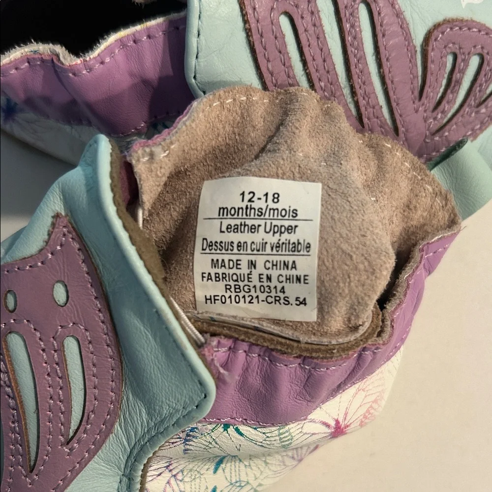 Robeez Purple and Blue Butterfly Moccasins - Picture 3 of 3